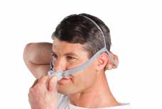 Guida all applicazione di AirFit P10 1 2 3 Posizionare i cuscinetti sul naso accertandosi che l'indicatore della misura
