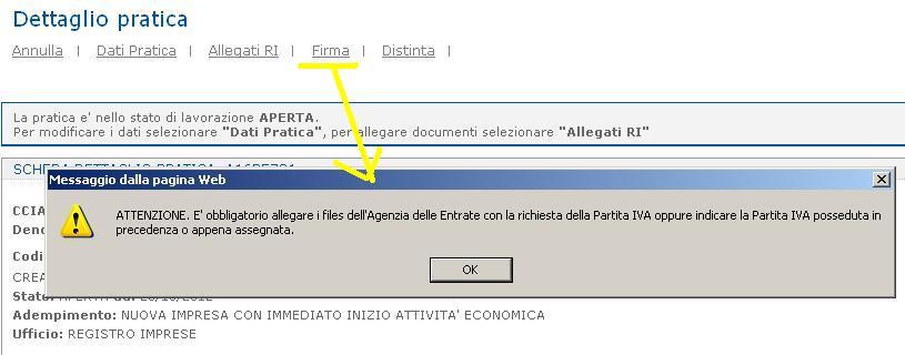 sistema obbligherà, prima della Firma, ad allegare i file con la modulistica per l Agenzia delle Entrate.