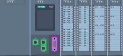 Collegamento del PLC: Per applicare questa logica al programma di un PLC naturalmente entrambi gli interruttori devono essere cablati con gli ingressi del PLC. Qui S1 è cablato con l'ingresso %I 0.