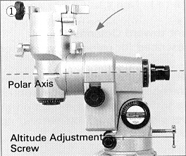 Allineamento dell asse ottico del cannocchiale polare con l asse di rotazione della montatura. Questa operazione deve essere eseguita di giorno su oggetti terrestri.