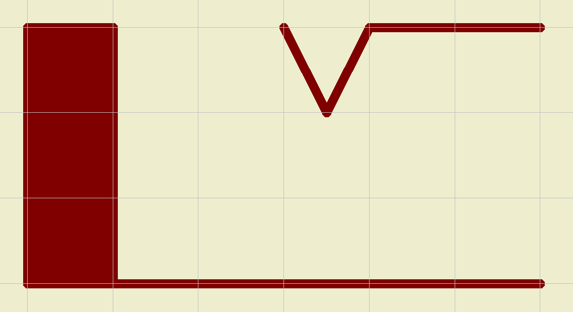 Si inizia il disegno inserendo il rettangolo che rappresenta l'area del plug, con lo strumento wire.
