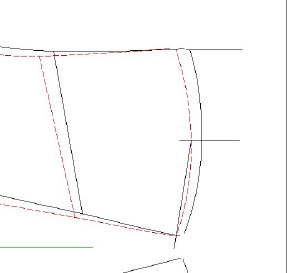 - tracciare un segno che intersechi a metà le due linee del tallone in precedenza disegnate, parallelo alla linea del montaggio e ad un altezza di 37 mm dal montaggio stesso (nella Figura 49 è il