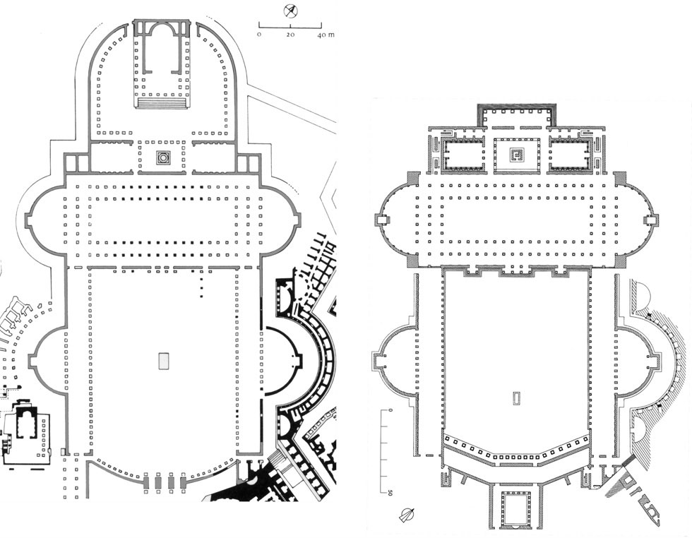 Il sistema museale dei Fori Imperiali SIMULACRA ROMAE Fig. 21: Piante ricostruttive del Foro di Traiano. A sinistra: dopo gli scavi degli anni 1928-1934.
