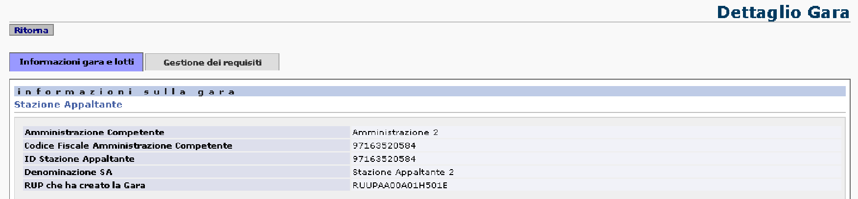 5.3 Gestione dei requisiti per la gara ed i lotti Dalla versione 3.02.