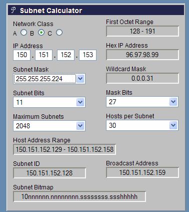 Verifica con : IP Subnet Calculator (http://www.subnet-calculator.com/) Verifica con : Calcolatrice IP online (http://www.