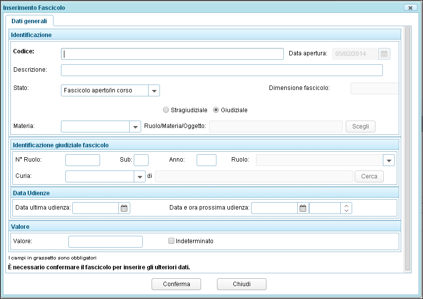 I fascicoli non rinnovati saranno cancellati dal sistema dopo 30 giorni dalla data di scadenza.