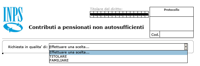 Pag. 6 di 14 2.2.2.1 Richiesta in qualità di Nella prima sezione del modello di domanda il richiedente deve indicare in qualità di quale ruolo sta presentando la domanda.