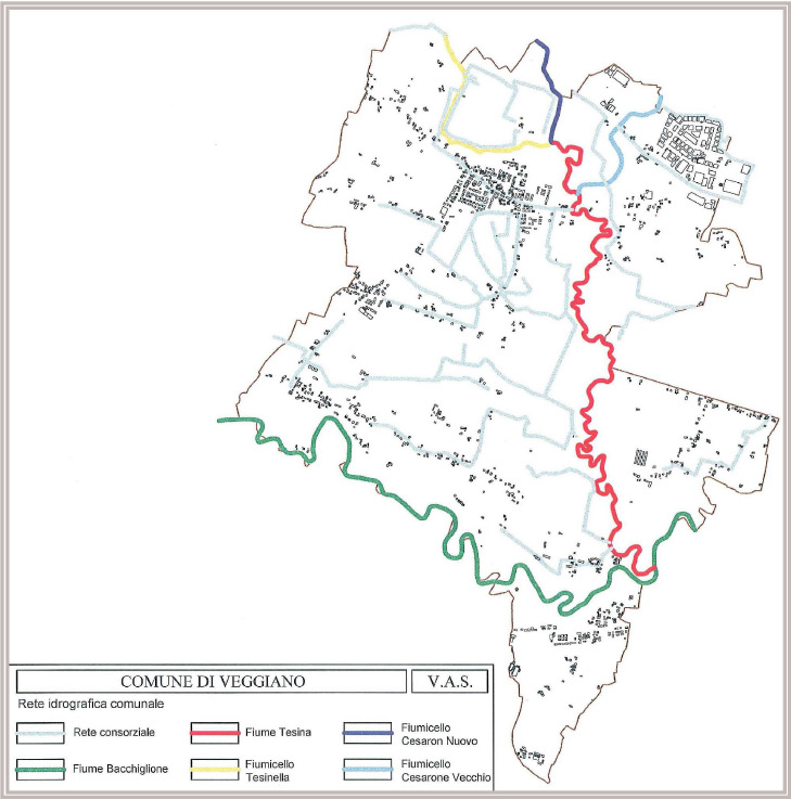 6.3 ACQUA Le acque superficiali che caratterizzano il sistema idrografico del territorio possono essere distinte in una serie di corsi d'acqua principali, di competenza regionale, ed una rete