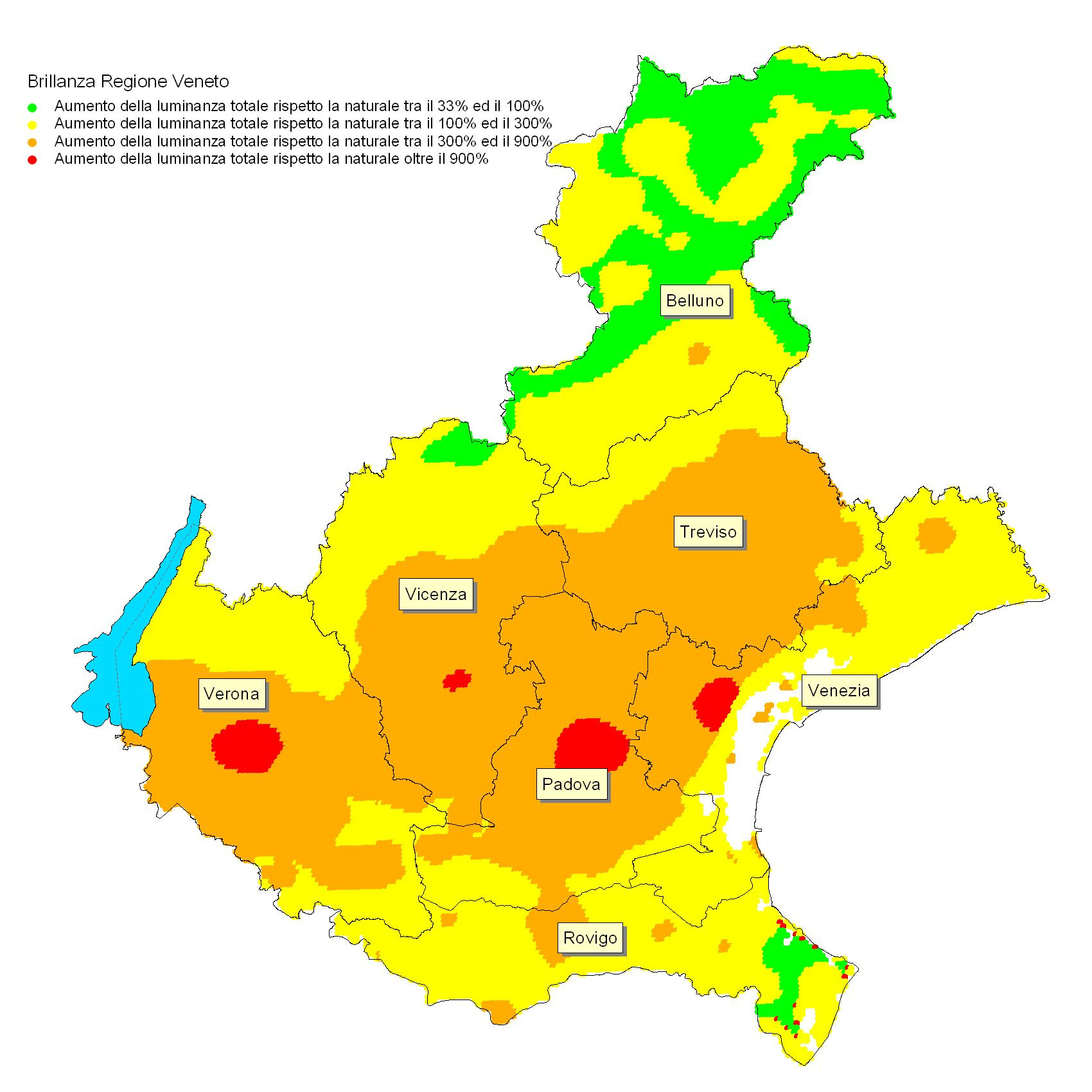 PAT Comune di Veggiano La legge regionale del Veneto N 22/1997 individua specifici strumenti per contrastare l inquinamento luminoso sul territorio regionale.