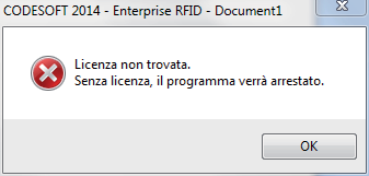 Licenza non trovata sarà visualizzato.