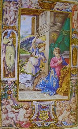 102 Miniatura del Libro d ore Farnese: L annunciazione.