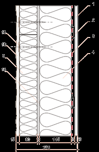 di tenuta aria-acqua 8- Falegnameria esterna 9- Sigillatura con schiuma impregnata 10- Sistema di intonaco EHI o CALCIFIN 13- Elemento di fissaggio meccanico 14- Rivestimento del davanzale in