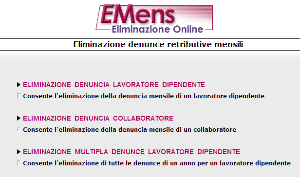 dipendente denuncia Emens Un flusso di una denuncia di Collaboratore (Gestione Separata L.