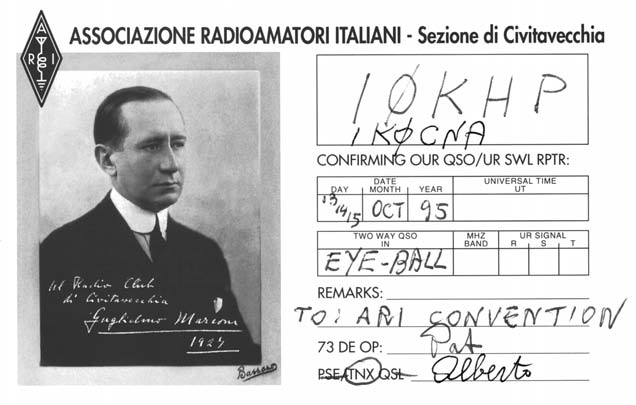 I radioamatori italiani danno vita all Associazione Radiotecnica Italiana (A.R.I.) e ne conferiscono la presidenza onoraria a Guglielmo Marconi, radioamatore ante litteram.