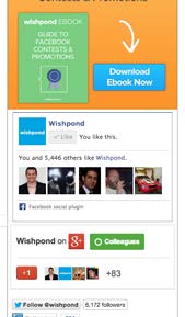 wishpond EBOOK Un modo molto buono e poco invasivo di intercettare i visitatori che arrivano sul vostro blog è quello di far loro mettere il Mi piace alla vostra pagina Facebook.