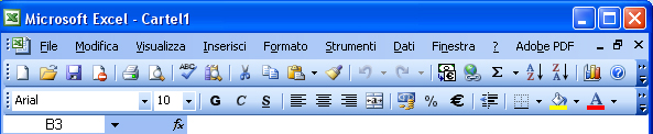 10. Excel Una volta aperto, Excel apparirà in questo modo: in alto, è presente la barra degli strumenti che serve per modificare, migliorare e personalizzare il proprio testo; lo vedremo in dettaglio