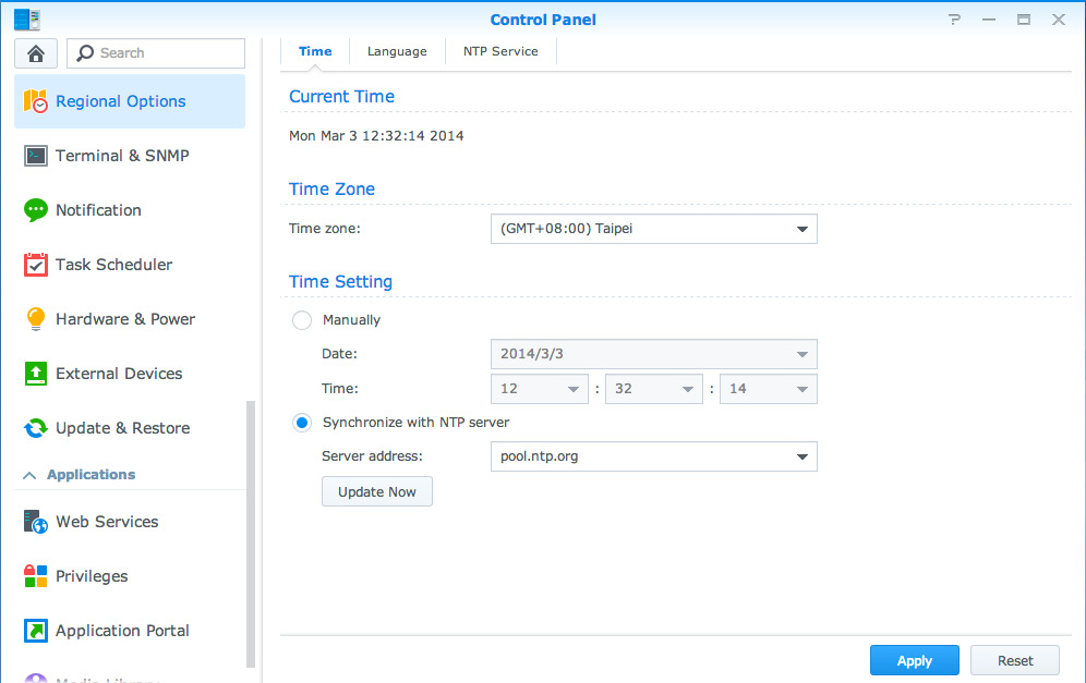 Guida dell utente di Synology NAS Modifica delle opzioni regionali Andare su Pannello di controllo > Opzioni regionali per configurare le seguenti opzioni regionali.