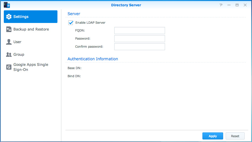 Guida dell utente di Synology NAS Servizio LDAP host con Directory Server Directory Server è un pacchetto add-on basato sulla versione 3 di LDAP (RFC2251) che consente alla Synology NAS di diventare