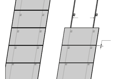 B4-1 Moduli verticali 1100 mm Fig. B4- Moduli orizzontali Montaggio su 1 strato Se la sottostruttura è idonea, è possibile anche un supporto a 1 strato.