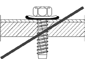 5- È possibile utilizzare le seguenti viti Ejot o viti equivalenti): Sottostrutture di legno Viti JT3--6,5 x L con disco di tenuta ø mm Lunghezza L Spessore del profilo sandwich nel