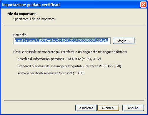 Figura 11 Figura 12 Caso Prima emissione certificato Inserire la password di installazione certificato (e non la password di accesso al servizio che potrebbero essere