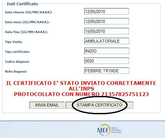 3.2.7 Stampa certificato Il medico può stampare il certificato
