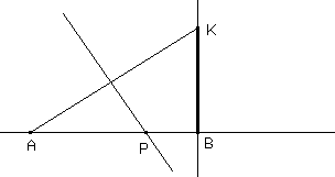 Ci si può servire anche della seguente costruzione: (FIG_12) Se BK = k e BK AB, allora, tracciato l'asse del segmento AK e detto P il punto