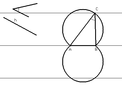 Costruire un triangolo ABC di altezza CH = 2AB e con assegnato angolo di vertice C.