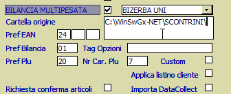 Configurazione codice su bilancia: normalmente in codice atteso da Area51 è così composto: Prefisso 24 + codice reparto (p.es. 1) + numero progressivo scontrino su 3 cifre + prezzo totale +check digit.