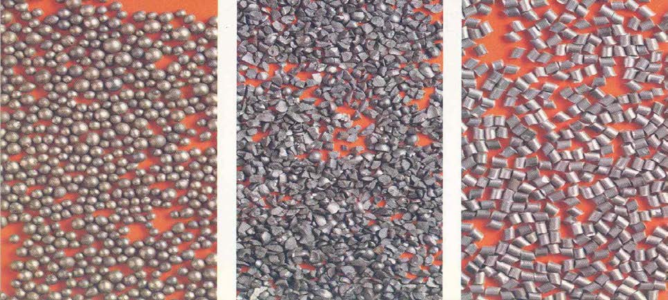 Saltuariamente vengono utilizzate graniglie molto dure per ottenere adeguate rugosità superficiali: si utilizzano quindi graniglie in acciaio con durezze comprese tra i 57 62 HRC. 1.
