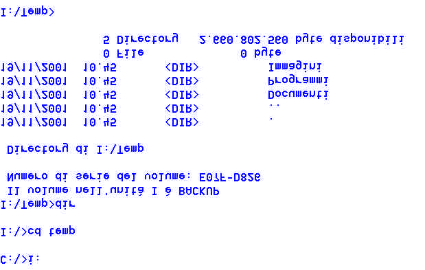 dell utente stesso. A tale scopo il DOS permette la creazione di directory, ovvero permette di organizzare l unità di memorizzazione in mod oequivalente ad un archivio di dati.