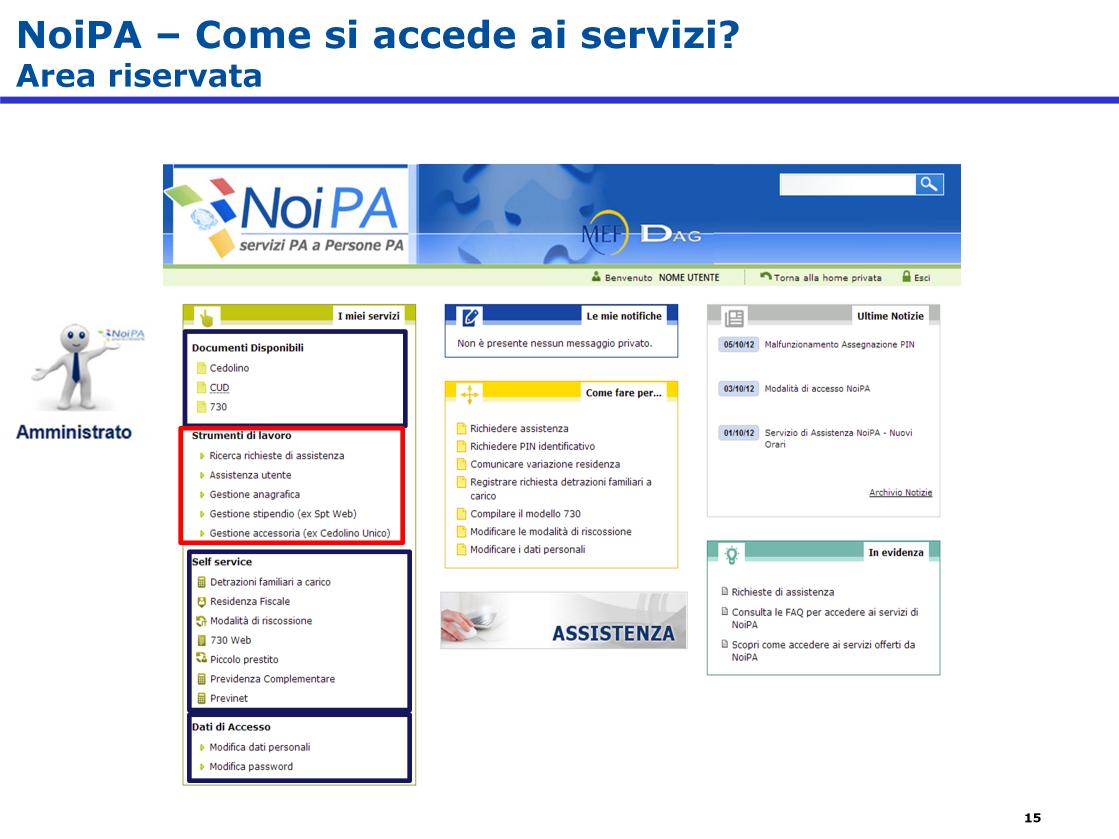 Effettuando l accesso si visualizzeranno nella sezione «I miei servizi» l elenco dei sistemi per effettuare le operazioni relative alla gestione del trattamento economico.