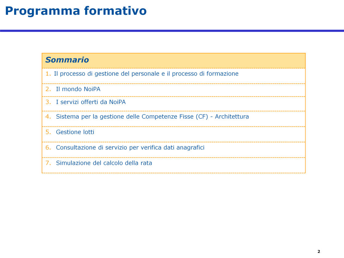 Il programma è articolato in due parti.