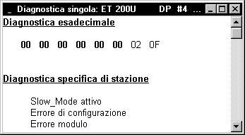 Esempio di progettazione PROFIBUS DP 5LFKLHVWDGHOODGLDJQRVWLFDVODYH 1. Scegliere la diagnostica panoramica (vedi sopra). 2.