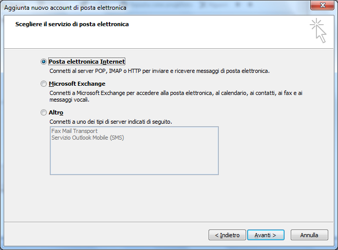 Configura la PEC su Outlook 2007 3 2007 1) Scegli la