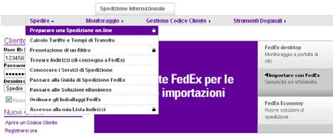 Accesso NOTA! Certe applicazioni e strumenti disponibili in fedex.com richiedono l accesso.