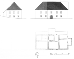 La cisterna nella parte esterna del muro cimiteriale (saggio di scavo X); vista verso sud (Foto: Documentazione AONMS) La stazione di posta e la palazzina nobiliare Fig. 323.