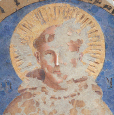 Particolare della testa di Antonio restaurato Detail of the restored head of St.