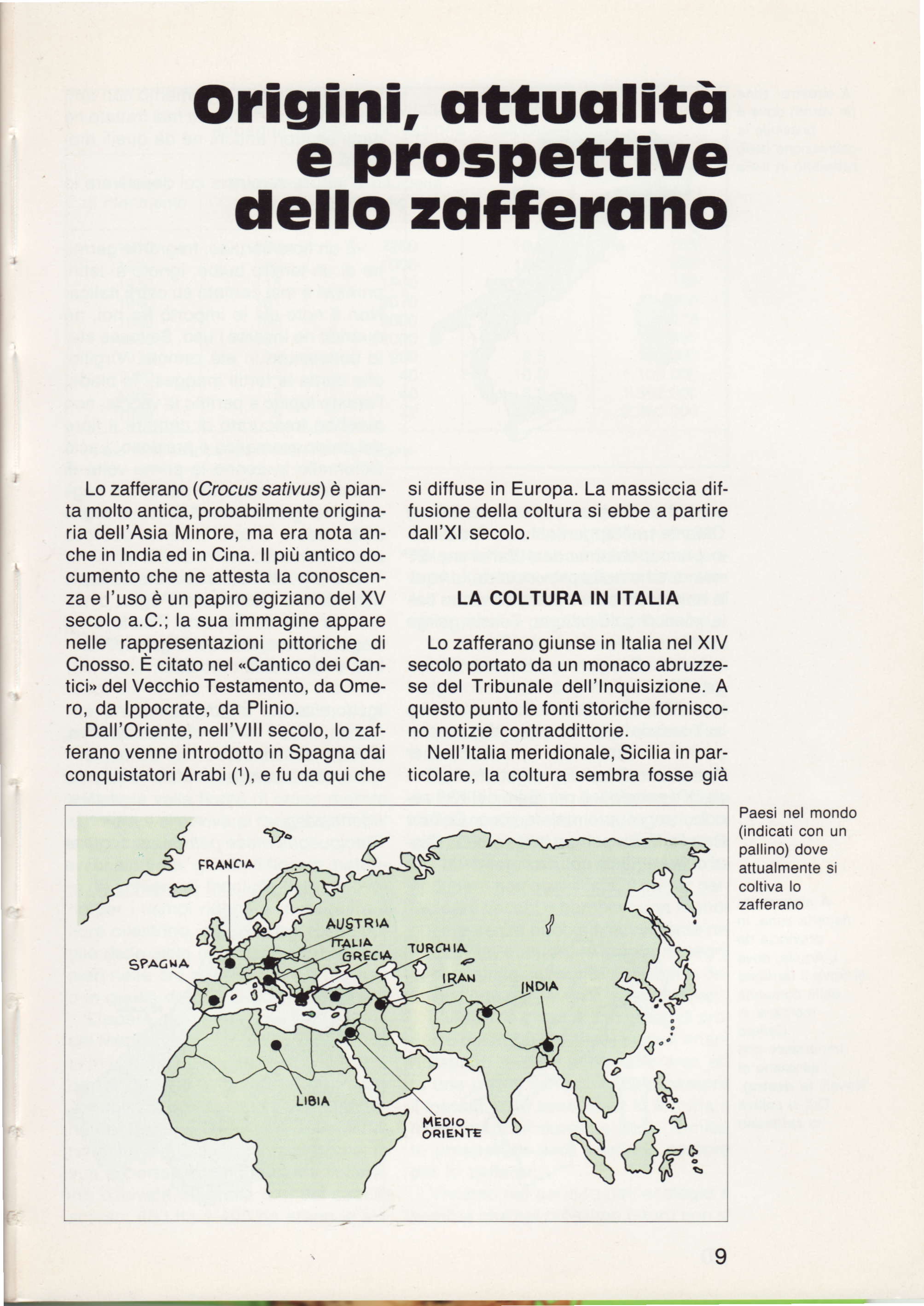 origini, dttudlitd e prospettiue dello -sjfercrno Lo zafferano (Crocus sativus) d pianta molto antica, probabilmente originafusione della coltura si ebbe a partire si diffuse in Europa.