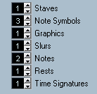Da Preferences/Scores/Event Layer si possono assegnare i simboli elencati a uno dei 3 possibili layer.