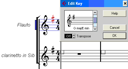 In ultimo, nella finestra Score Settings, nella sezione Main, nel riquadro Clef/Key è ancora
