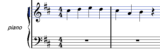 Lo Score Editor al quale sono associate le voci 1 e 2, come possiamo verificare nella sezione Insert della barra degli strumenti estesa.