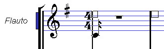 Lo Score Editor Il valore musicale della nota è quello che è selezionato nella barra degli strumenti estesa (1/16 nel nostro esempio). Se si rilascia il tasto Alt, la nota scompare.