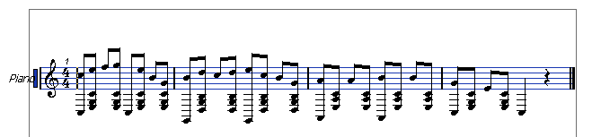 Lo Score Editor In questo modo abbiamo fatto capire a Cubase che, anche se sono presenti in partitura note e pause di valore inferiori alla croma, le note dovranno essere visualizzate come se fossero