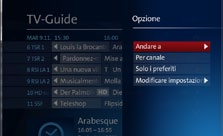 Nella parte inferiore dello schermo appare il nome, l orario d inizio e una breve descrizione della trasmissione scelta. 3 Premere il tasto OK per accedere al canale.