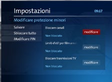 Il PIN può essere modificato alla voce Impostazioni > Protezione minori e dei costi > Protezione minori.