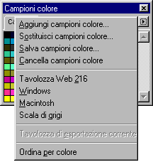 3 Nel pannello Campioni colore, spostare il puntatore sullo spazio aperto che segue l'ultimo campione colore. Il puntatore prende la forma dello strumento Secchio di vernice.