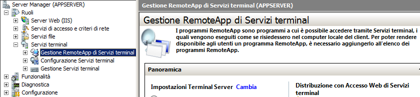 Configurazione RemoteApp di Servizi Terminal su Windows Server 2008 per abilitare la modalità seamless (*) (*) La presenta nota operativa vuole essere una indicazione per un corretto funzionamento