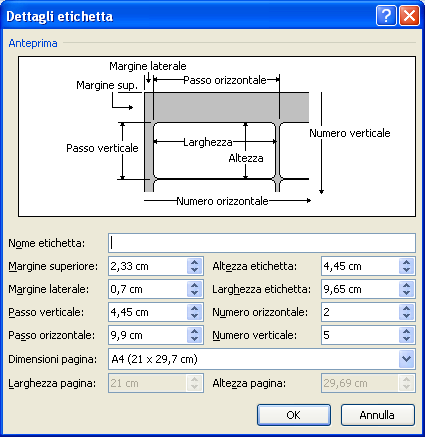 G. Pettarin Word processing Modulo 3 - Nuova ECDL (ad esempio Avery A4/A5 L7165), etichette per CD/DVD lato (ad esempio Avery A4/A5 L6045 o Microsoft Etichetta supporto) o dorso (ad esempio Avery