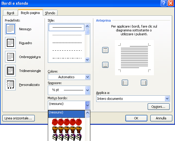 G. Pettarin Word processing Modulo 3 - Nuova ECDL Con la scheda Bordo pagina (raggiungibile anche con il pulsante Bordi pagina nella scheda Layout di pagina) puoi aggiungere un bordo intorno l intera